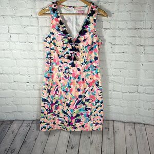 Lilly Pulitzer Cabrey‎ Shift Dress MULTI PINA COLADA CLUB Pink Navy Size 2 27662